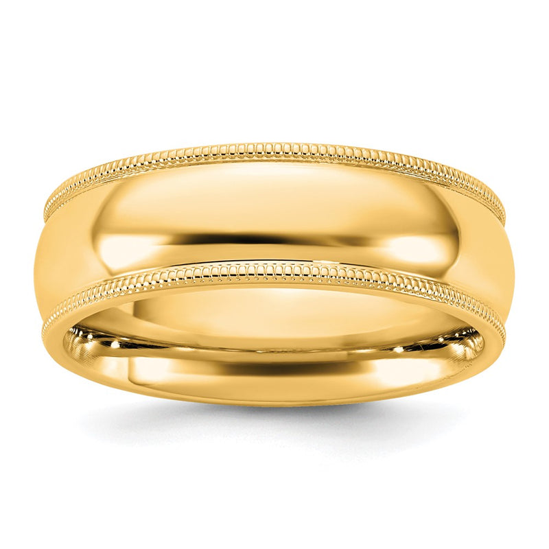 14KY 6.5mm Milgrain Comfort Fit Band Size 4.5
