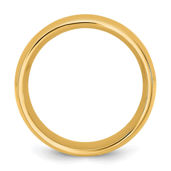 14KY 8mm Milgrain Comfort Fit Band Size 12.5