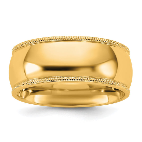 14KY 8mm Milgrain Comfort Fit Band Size 12.5