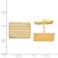 14k Men's Grooved Cuff Links