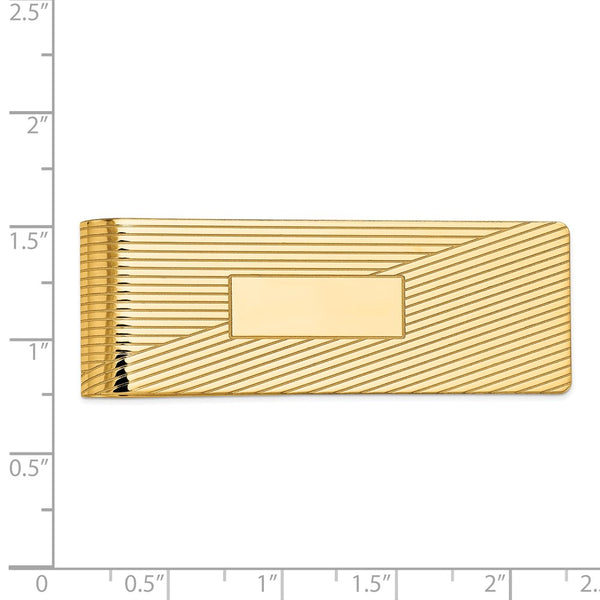 14k Men's Grooved Polished Money Clip