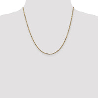 14k 2.25mm D/C Milano Rope Chain