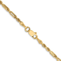 14k 2.5mm D/C Milano Rope Chain