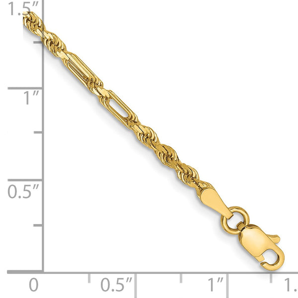 14k 2.5mm D/C Milano Rope Chain