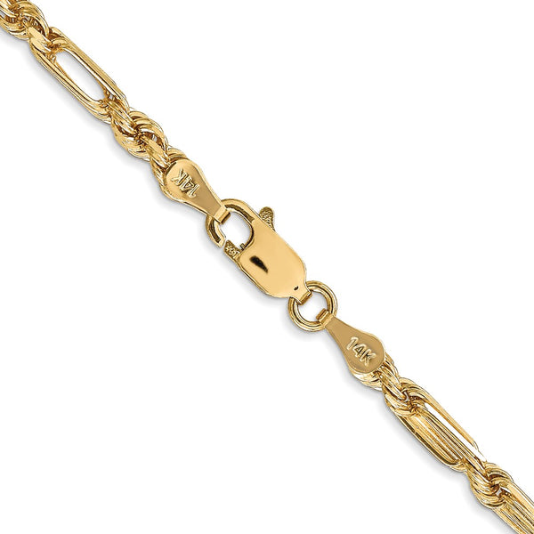 14k 3.0mm D/C Milano Rope Chain