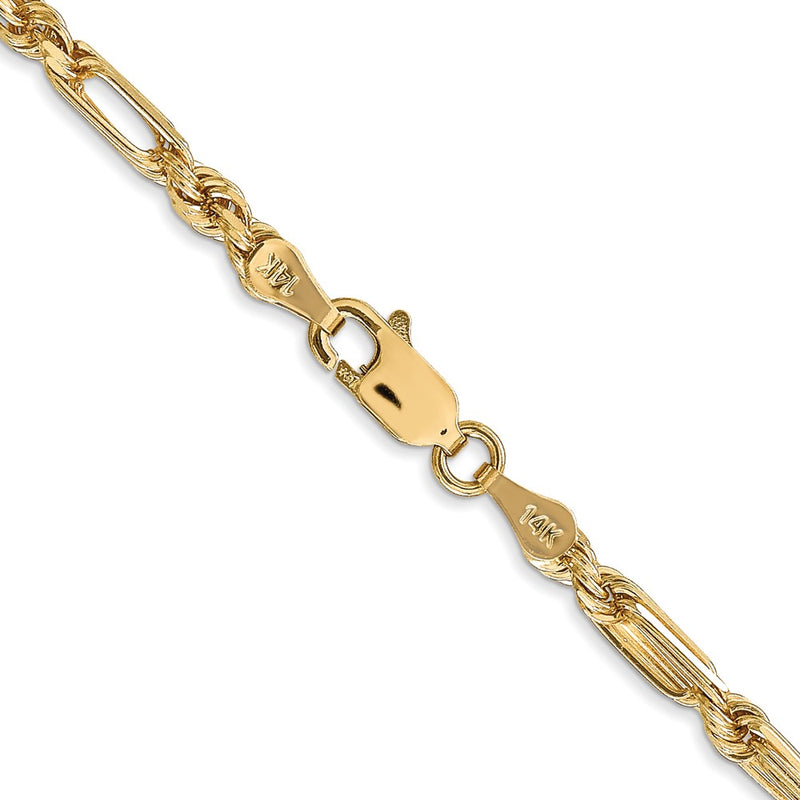 14k 3.0mm D/C Milano Rope Chain
