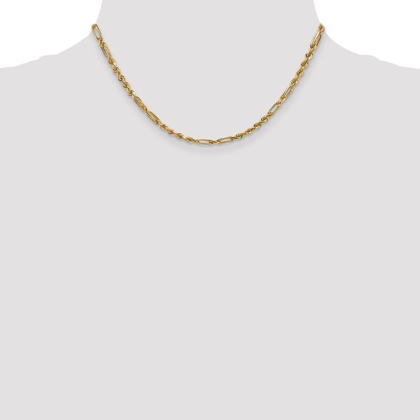 14k 3.0mm D/C Milano Rope Chain