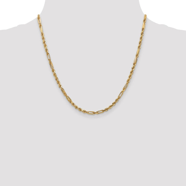 14k 3.0mm D/C Milano Rope Chain