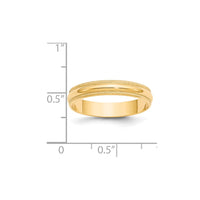 14KY 4mm LTW Milgrain Half Round Band Size 11