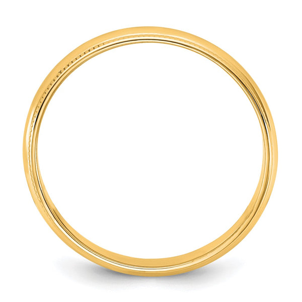 14KY 4.5mm LTW Milgrain Half Round Band Size 4.5