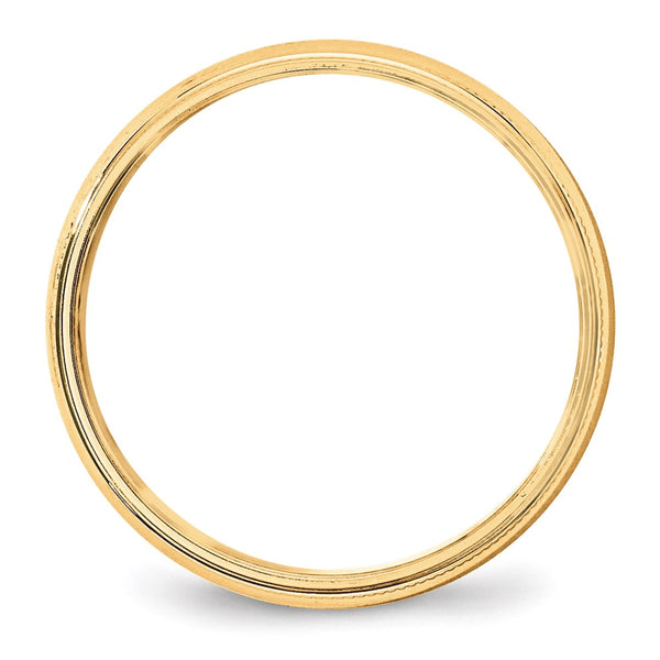 14KY 5mm LTW Milgrain Half Round Band Size 7.5