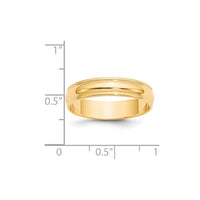 14KY 5mm LTW Milgrain Half Round Band Size 11.5