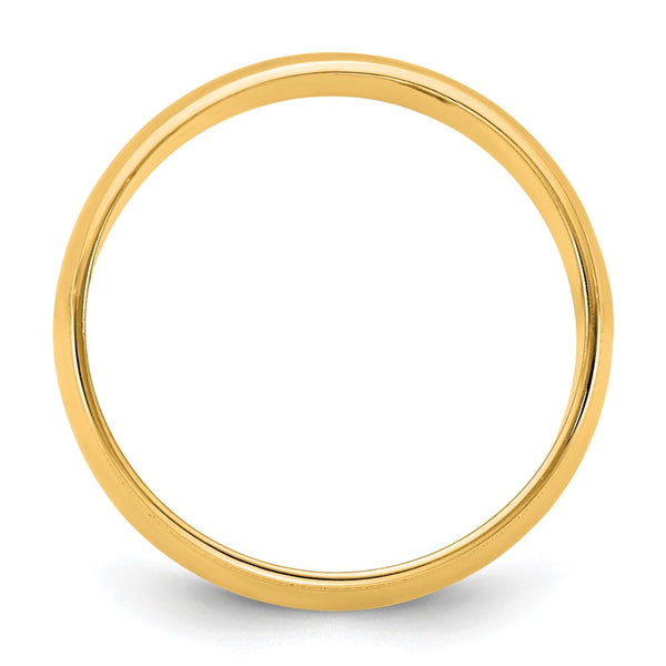 14KY 7mm LTW Milgrain Half Round Band Size 11.5