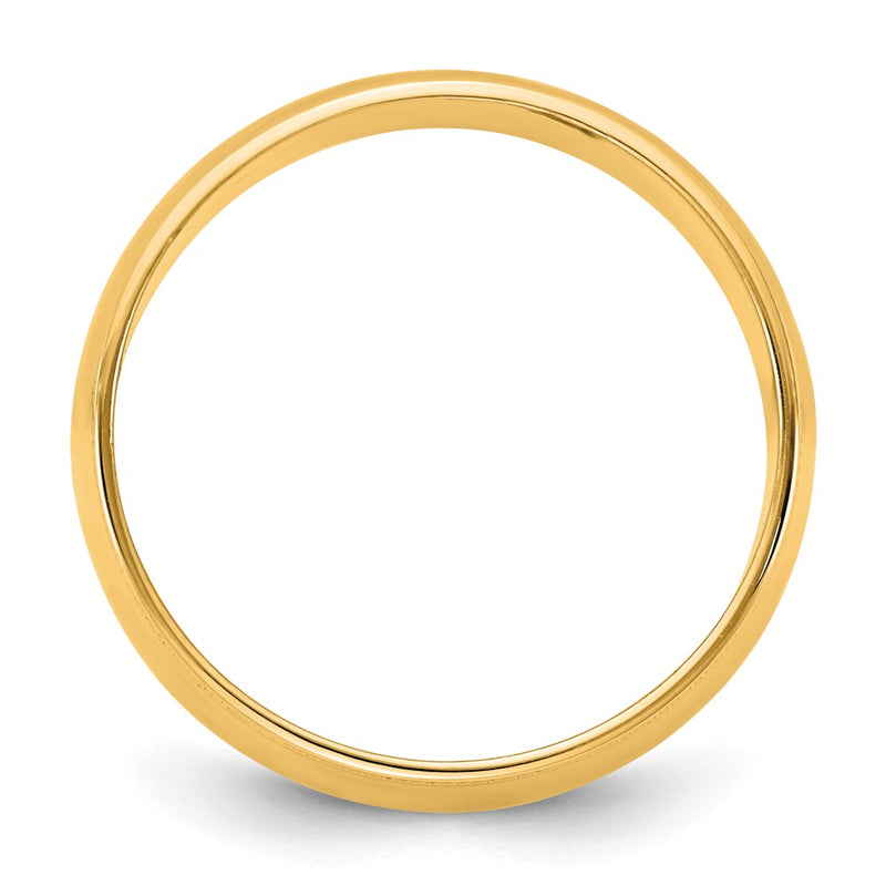 14KY 7mm LTW Milgrain Half Round Band Size 11.5