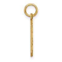 14k Medium Diamond-cut Number 0 Charm