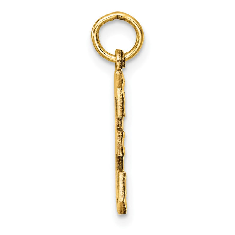 14k Medium Diamond-cut Number 3 Charm