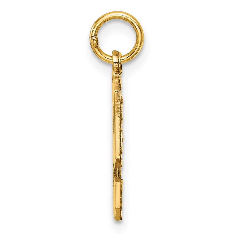 14k Medium Diamond-cut Number 9 Charm