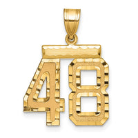 14k Medium Diamond-cut Number 48 Charm