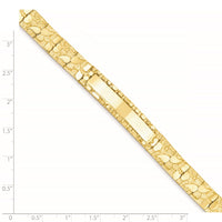14k 10.0mm Nugget ID Bracelet
