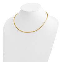 14k 3mm Domed Omega Necklace