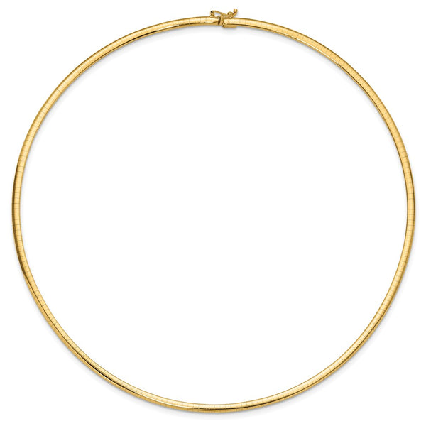 14k 3mm Domed Omega Necklace