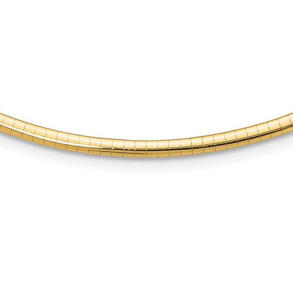 14k 3mm Domed Omega Necklace