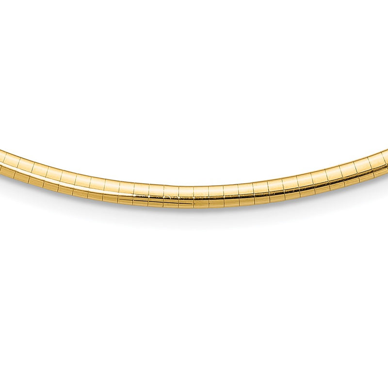 14k 3mm Domed Omega Necklace