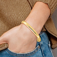 14k 6mm Domed Omega Bracelet