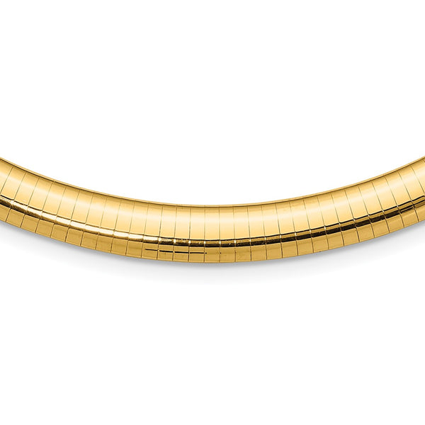 14k 8mm Domed Omega Necklace