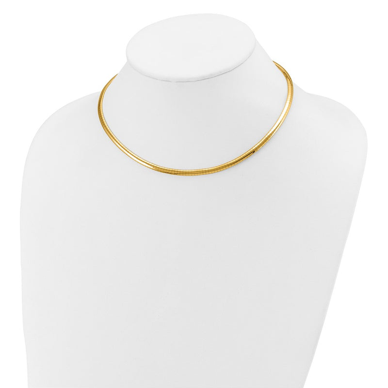 14k 4mm Lightweight Domed Omega Necklace