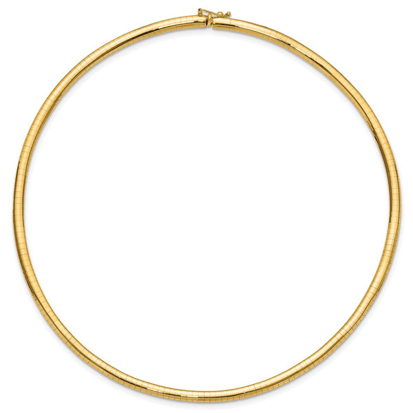 14k 4mm Lightweight Domed Omega Necklace