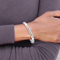 14k White Gold 6mm Domed Omega Bracelet