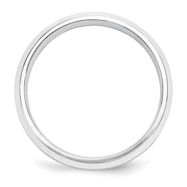 Platinum 5mm Polished Beveled Edge Size 8 Wedding Band