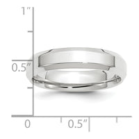 Platinum 5mm Polished Beveled Edge Size 6.5 Wedding Band