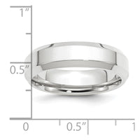 Platinum 6mm Comfort Band- Fit Flat with Beveled Edges