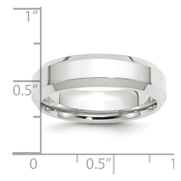 Platinum 6mm Comfort Band- Fit Flat with Beveled Edges