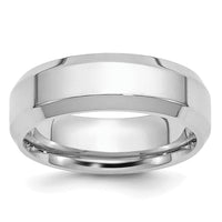Platinum 6mm Polished Beveled Edge Size 9.5 Wedding Band