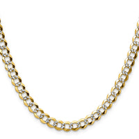 14k 5.9mm Lightweight PavÃ© Flat Cuban Chain