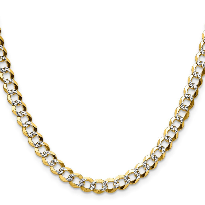 14k 5.9mm Lightweight PavÃ© Flat Cuban Chain
