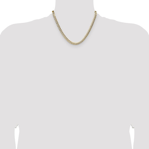 14k 5.9mm Lightweight PavÃ© Flat Cuban Chain