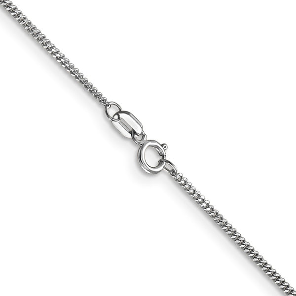 14k White Gold 1.3mm Curb Pendant Chain