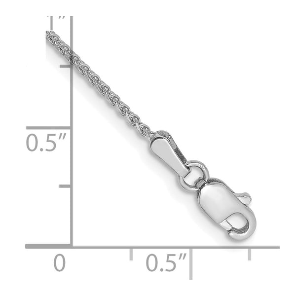 14k White Gold 1.25mm D/C Spiga Chain