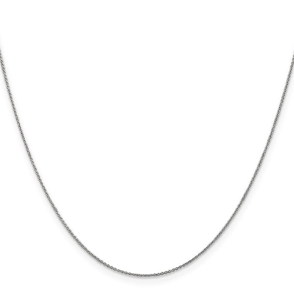 14k White Gold .75mm Round Open Link Cable Chain