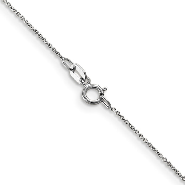14k White Gold .75mm Round Open Link Cable Chain