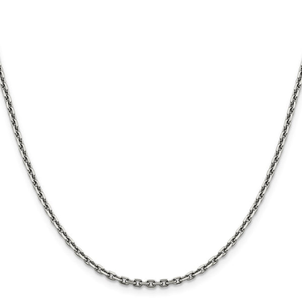 14k White Gold 2.5mm D/C Cable Chain