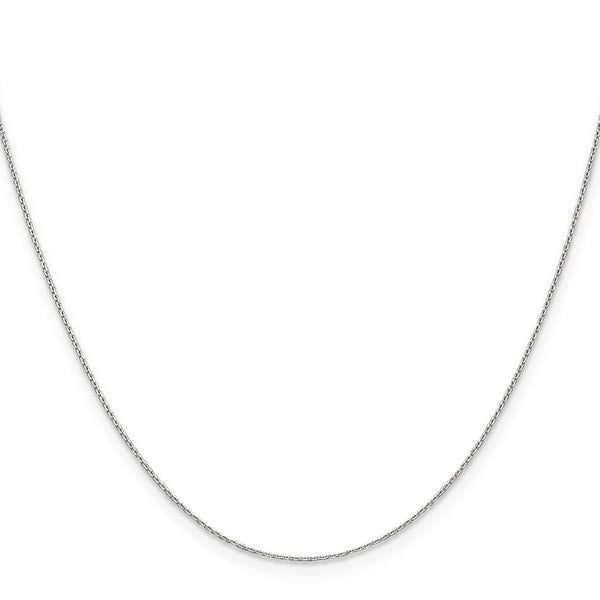 14k White Gold .65mm D/C Round Open Link Cable Chain