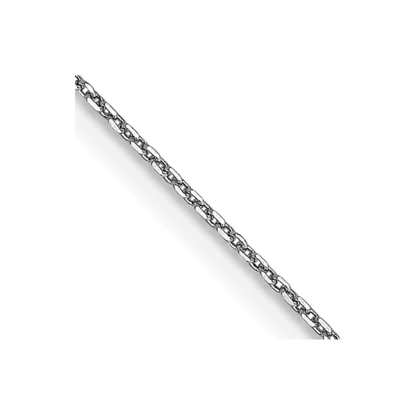14k White Gold .65mm D/C Round Open Link Cable Chain