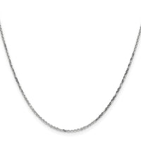 14k White Gold 1.4mm D/C Round Open Link Cable Chain