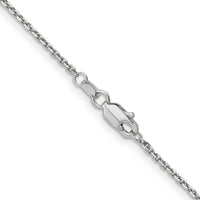 14k White Gold 1.4mm D/C Round Open Link Cable Chain