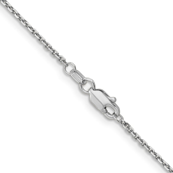 14k White Gold 1.4mm D/C Round Open Link Cable Chain